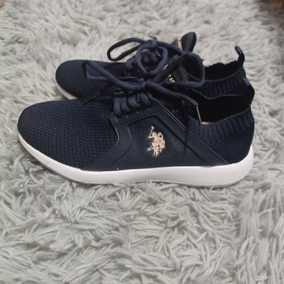 EUC US Polo Assn Navy Blue and White Active Athletic Sneakers Size 7 - Picture 3 of 15